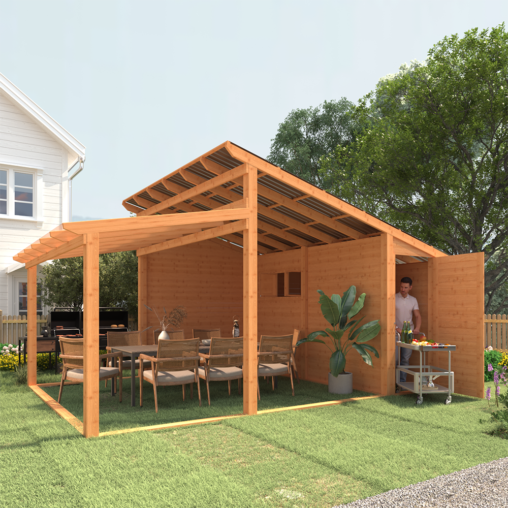 YODOLLA Gazebo with Storage Shed